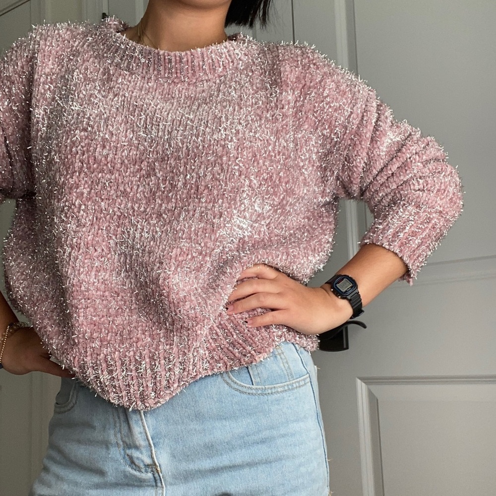 Altar’d State Pink Fuzzy Sweater